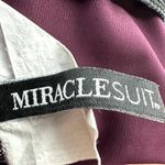 MiracleSuit  One Piece Swimsuit Halter Ruched Waist V Neck Padded Purple Medium Photo 1