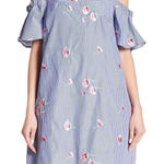 Bobeau Floral-striped blue and white summer mini dress Photo 0