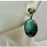 sterling silver turquoise and yellow topaz earrings Blue Photo 3