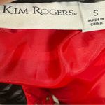 kim rogers red quilted puffer vest with faux leather collar size small Photo 4