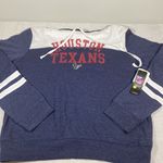 NFL  New! Houston Texas womens navy blue-white hoodie sweatshirt size XL Photo 0