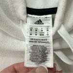 Adidas  White Pullover Hoodie w/ Black Signature 3 Stripe Sleeves Sweatshirt Med Photo 9