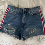 Forever 21 Distressed Jean Shorts with red stripe Photo 0