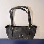 Coach  Campbell Belle Carryall Black‎ Leather Shoulder Bag Photo 3