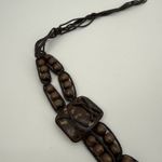 Unbranded Brown Coconut Shell Belt Beaded Boho Adjustable Tie Y2k Vtg Photo 1