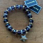 Juicy Couture  Stretch Purple Beaded Bracelet with Dangling Crystal Star Charm Photo 2