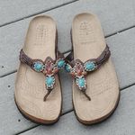 Sonoma NWOT  Cork Footbed Beaded Strap Thong Sandals Photo 0