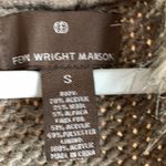 Fenn Wright Manson Tan Knit Sweater Vest with Faux Fur Collar. Size Small Photo 2