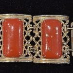 Vintage Chunky Selro Style 50’s 60’s Wide Panel Bracelet Collectible Gold Photo 1