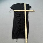 superdown  Mini Dress S Black Ruched Drawstring T Shirt Short Sleeve Bodycon Cute Photo 4