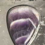 Vintage sterling silver 925 Amethyst Lace Agate necklace silver 925 chain 18” genuine Purple Photo 4