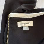 Calvin Klein Black 3/4 Bell Sleeve White Piping Trim Sheath Dress Size 6 Photo 8