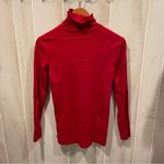 Eddie Bauer Cute cranberry red ribbed turtleneck top stretchy good quality Photo 8