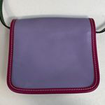 Vera Pelle Leather Crossbody Bag Saddle Bag Italian Leather Small Purse Travel Purple Photo 6