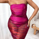 SheIn Women Diva Plus Ruched Mesh Tube Bodycon Dres Size L Photo 0