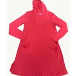 Coolibar Womens UPF 50+ Hooded Tunic Dress C over up M Red Cotton Blend Size M Photo 8