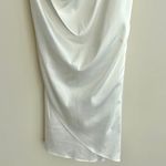Satin Inspired Silky Midi Cowl Neck Dress, Bridal Shower Graduation Dress, S/M White Size undefined Photo 13