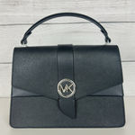 Michael Kors Greenwich Medium Black Saffiano Leather Satchel Purse Handbag ONLY Photo 0