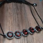 Burgundy Color Swarovski Crystal Platinum Bond Corded Bracelet Photo 5