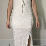 Free People  Beach White Semi-Sheer Maxi Dress with Slit Size XS Photo 0