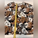 Anne Klein Floral Long Sleeve with gold buttons crew neck blouse Women’s 2X Photo 5