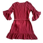 Lucy Paris Burgundy Wrap Dress Ruffle Apron Fit n Flare Size Medium Women's NWT Photo 6