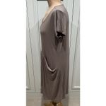 Garnet Hill  Drape Pocket T Shirt Dress‎ Brown Jersey Knit Lagenlook Boho Photo 4
