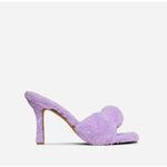 EGO  Shoes Lilac Terry Towel Knotted Square Toe Mule Heels Purple Slip-On Size 8 Photo 5