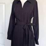 NWT LBLC The Label Amara Tie Front Collared Dress Black Size M Photo 4