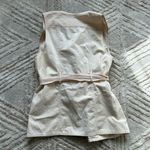Sundance by Anthropologie 100% Cotton All Natural Neutral Cream Buckle Vest Photo 2