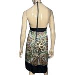 Alice & Trixie Women’s Size M Black Silk Paisley Print Halter Neck Mini Dress Photo 4