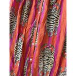 NWT Cella & Flo Midi Dress Womens Medium Pink Orange Indian Tiger Block Print‎ Photo 1