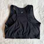 Strut this  Black White Stitch Cropped Workout Top Size Large Photo 1