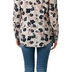 CAbi Floral Plaid Flannel Button Down Womens M Pink White 100% Cotton Western Photo 0