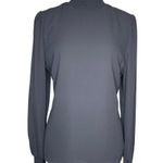 Alex Marie Women's Black Lightweight Smocked Neck Blouse Top Back Zip Medium Photo 0