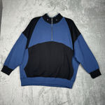 BDG Shirt Women Medium Blue Black Miranda Half Zip Sweatshirt Casual Streetwear Photo 1