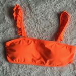 Shekini Neon Orange Ruffle Bandeau Two Piece Summer Beach Bikini NEW Photo 3