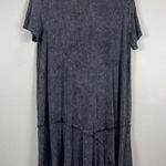 Chatoyant Womens Mineral Wash Mini Dress Sz M Black Gray Stretchy Grunge Drapey Photo 6