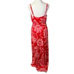 Soma Wknd Red Pink High Low Dress XL Tropical Island Hawaiian Resortwear Floral Photo 6