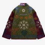 ZARA  Multicolored Bohemian Hippie Embroidered Long Sleeve Cotton Jacket Sz M Photo 4
