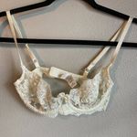 Victoria's Secret Vintage Bra 34B Ivory Lace Pearls Sequins Dainty Sexy Photo 0