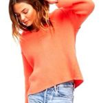 Free People La Brea Cotton V Neck Sweater Coral Orange Photo 2