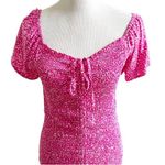 Japna Polka Dot Hot Pink Stretch Mini Dress Size Small Photo 3