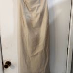 ZARA Viral Strapless Faux Leather Dress Cream Minimalist Midi Blogger Fave Sexy Photo 7