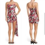 Cinq à Sept Cinq a Sept Black Floral 100% Silk Mini Slip Dress w/ Side Tie Size 2 Photo 1