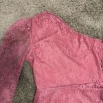 WAYF  x De De & Emily BFF One Shoulder Mauve Pink Lace Mini Dress Photo 4