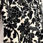 Kasper Floral Leaf Print Midi Cocktail Trench Coat Black White sz 10 Photo 4