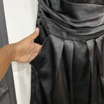 David's Bridal David’s Bridal Formal Bridesmaid Strapless Black Satin Dress Size 4 Pockets Photo 4