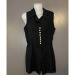 Vintage Breakin Loose Dress Womens 9/10 Black Sleeveless Button Front Vest 90s Photo 1