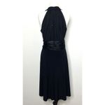 Evan Picone Sequin Cocktail Dress Black Halter V Photo 1